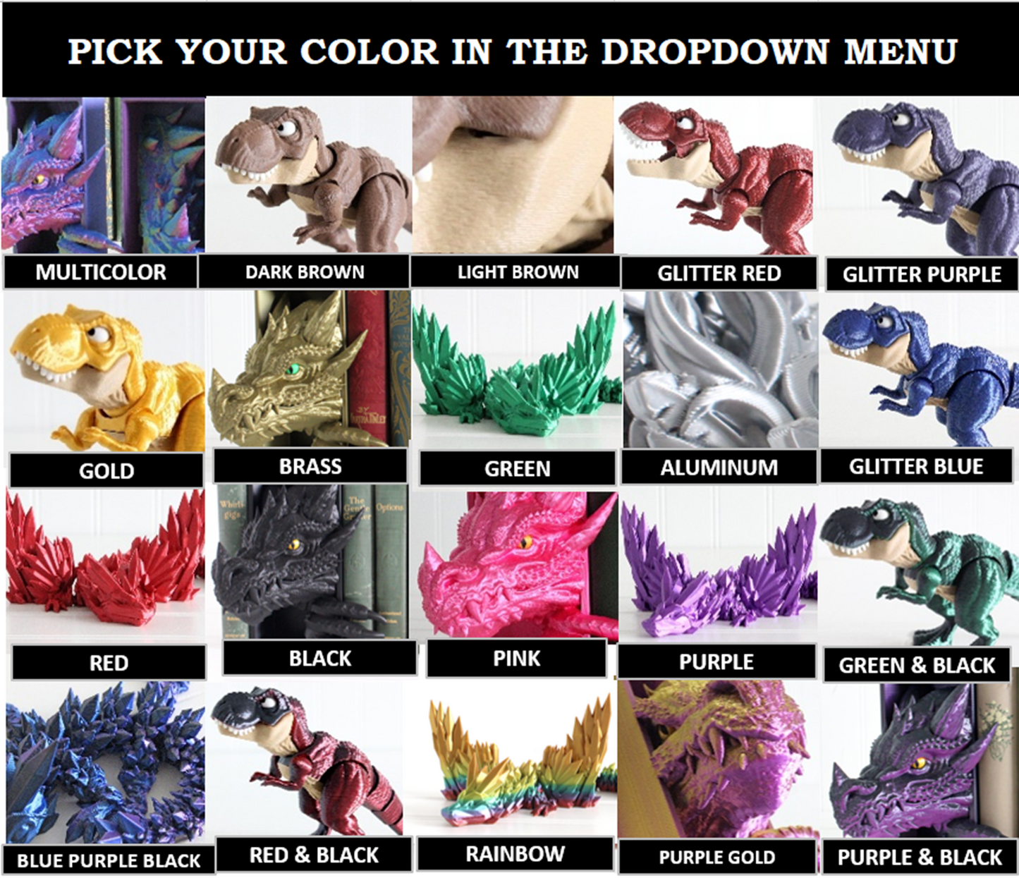 Articulated Dinosaur, 3D Print T-Rex, Tyrannosaurus Rex Figurine