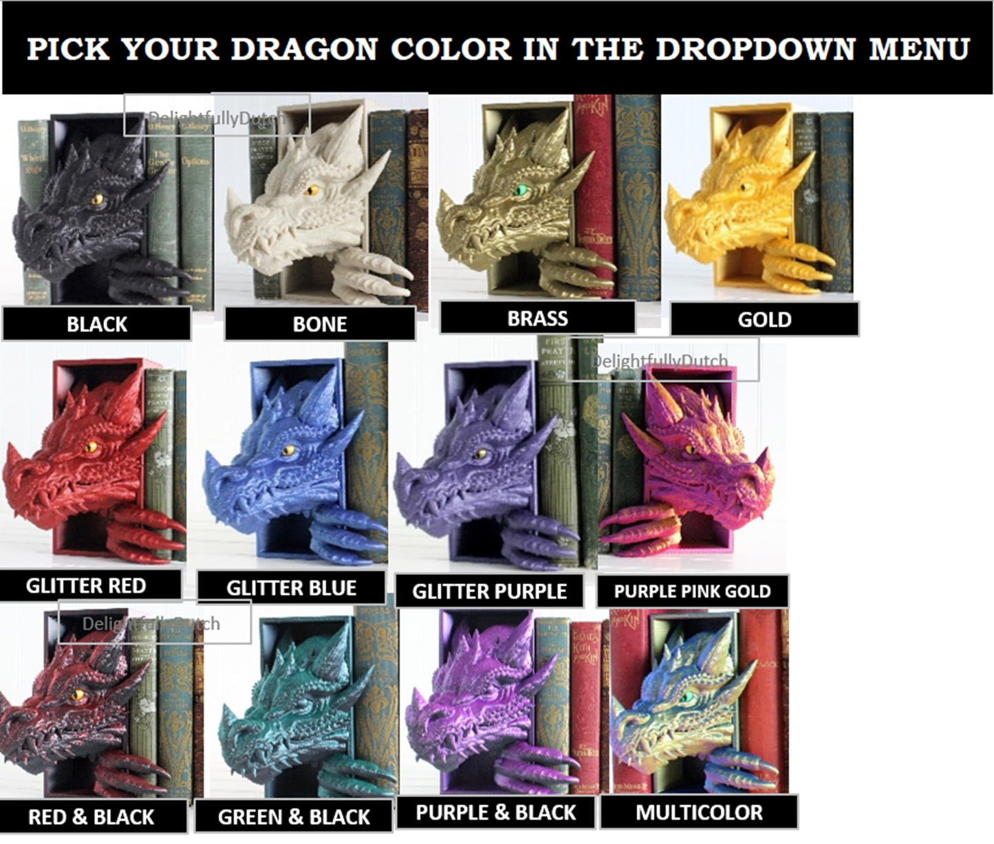 Dinosaur Book Nook, Dinosaur Head Bookshelf Decor, 3D Print