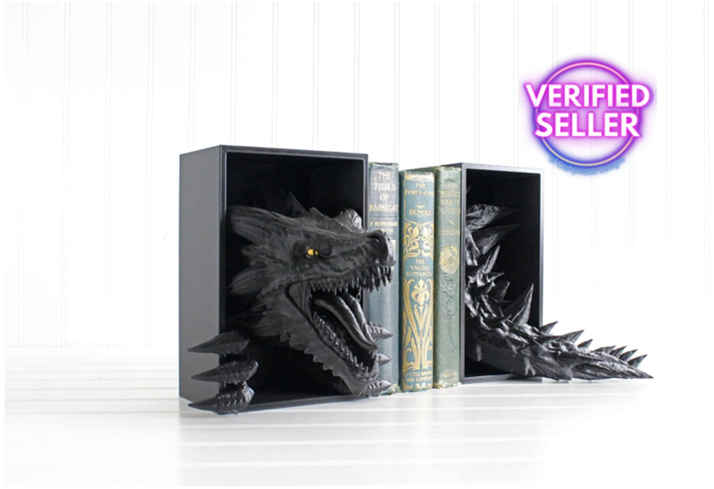 Dragon Book Nook, Dragon Head, Bookshelf Decor, 3D Print, Awakening