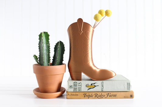 Cowboy Boot Figurine, Country Western Home Decor, Gifts for Cowgirls, Boot Vase