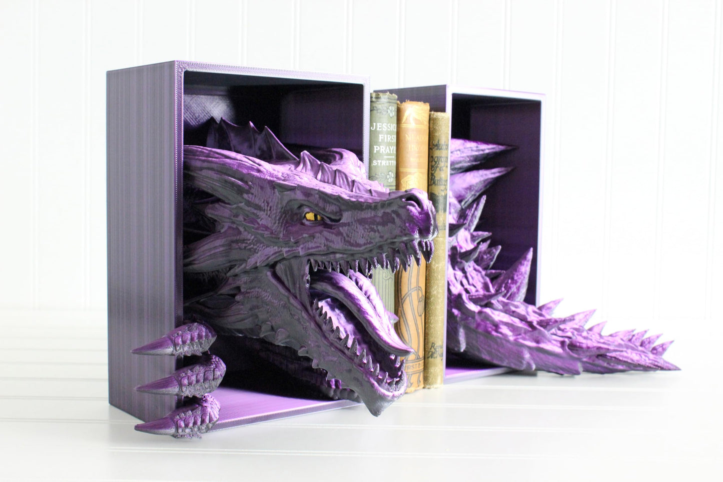 Dragon Book Nook, Dragon Head, Bookshelf Decor, 3D Print, Awakening