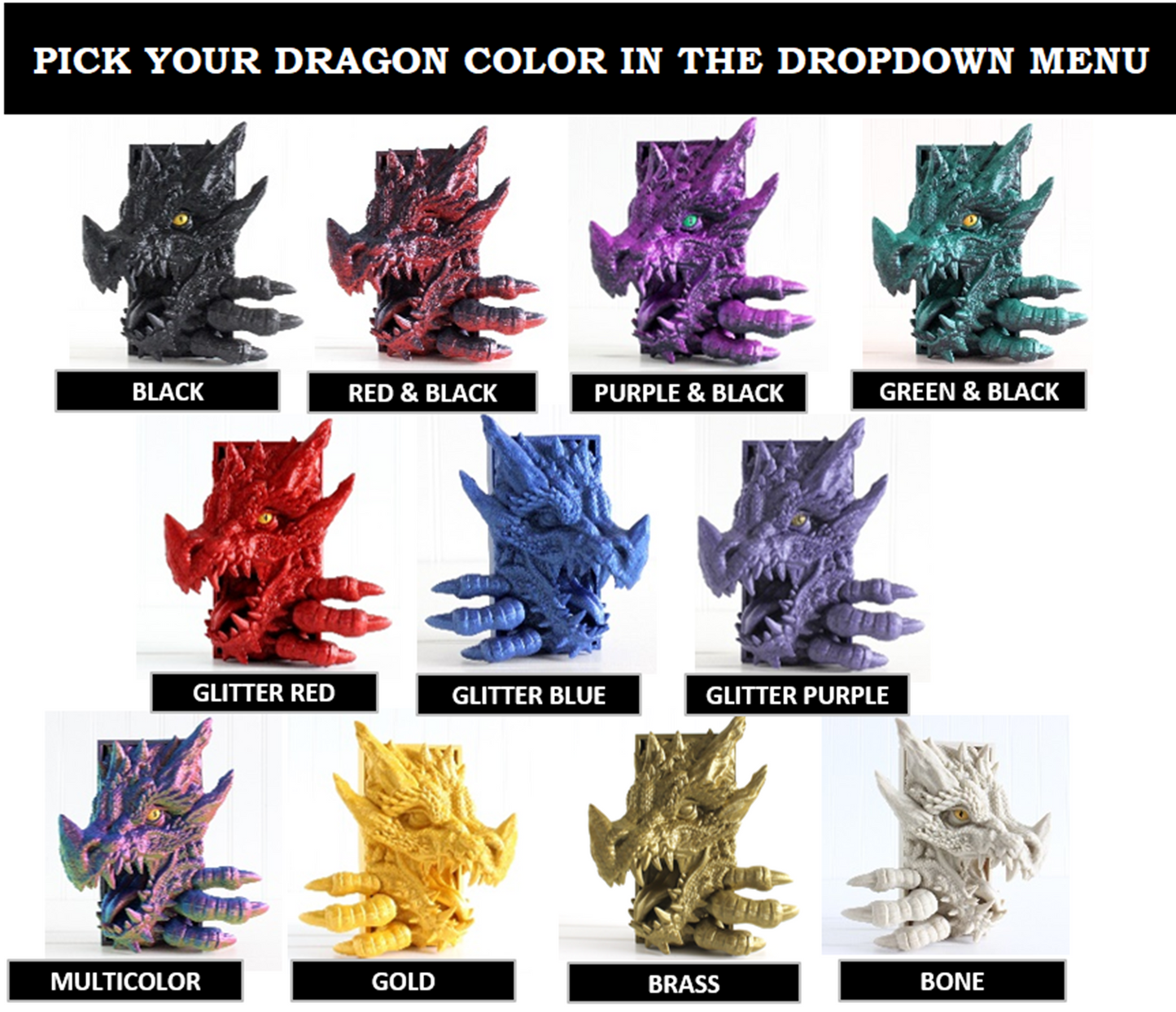 Dragon Head Open Mouth ONLY, Dragon Book Nook, Bookshelf Decor, 3D Print