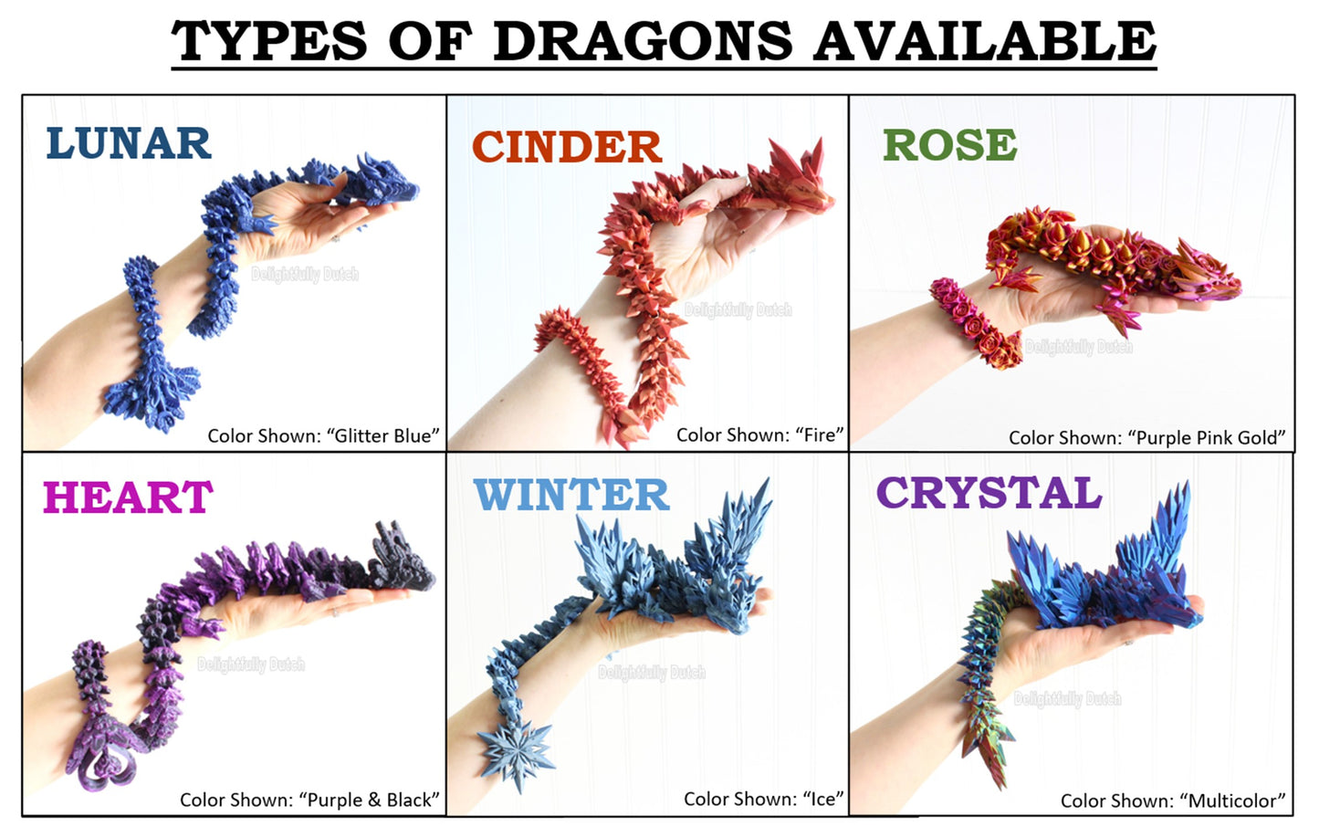 Articulated Dragon, Desk Toy, Bookshelf Decor, 3D Print Fidget, Dragon Egg