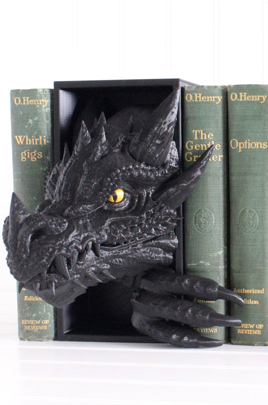Dragon Book Nook HEAD ONLY, Dragon Head, Bookshelf Decor, 3D Print, Bookish