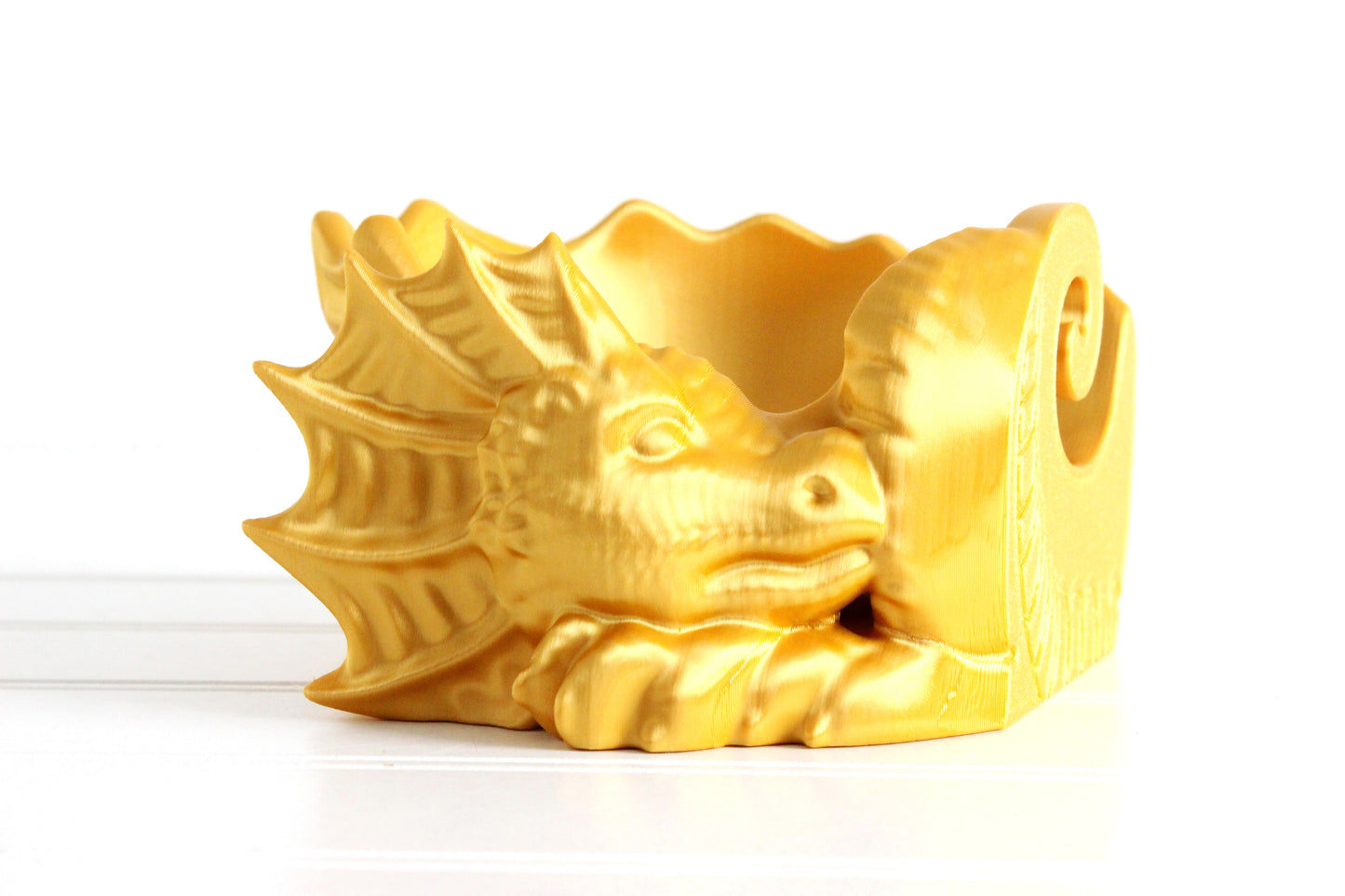 Aqua Dragon Yarn Bowl, Knitting Bowl, Crochet Yarn Holder, 3d Print