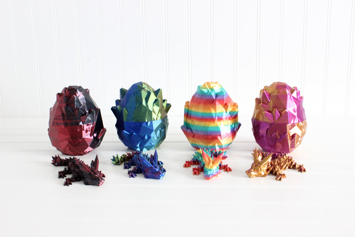 Articulated Dragon, Desk Toy, Bookshelf Decor, 3D Print Fidget, Dragon Egg