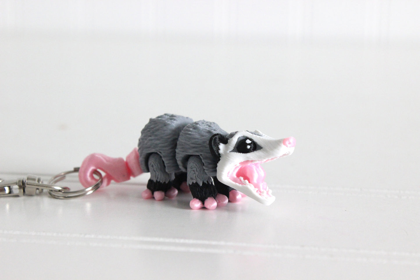 Opossum Keychain - Animal Keychain for Car Keys, Backpacks, and Purses