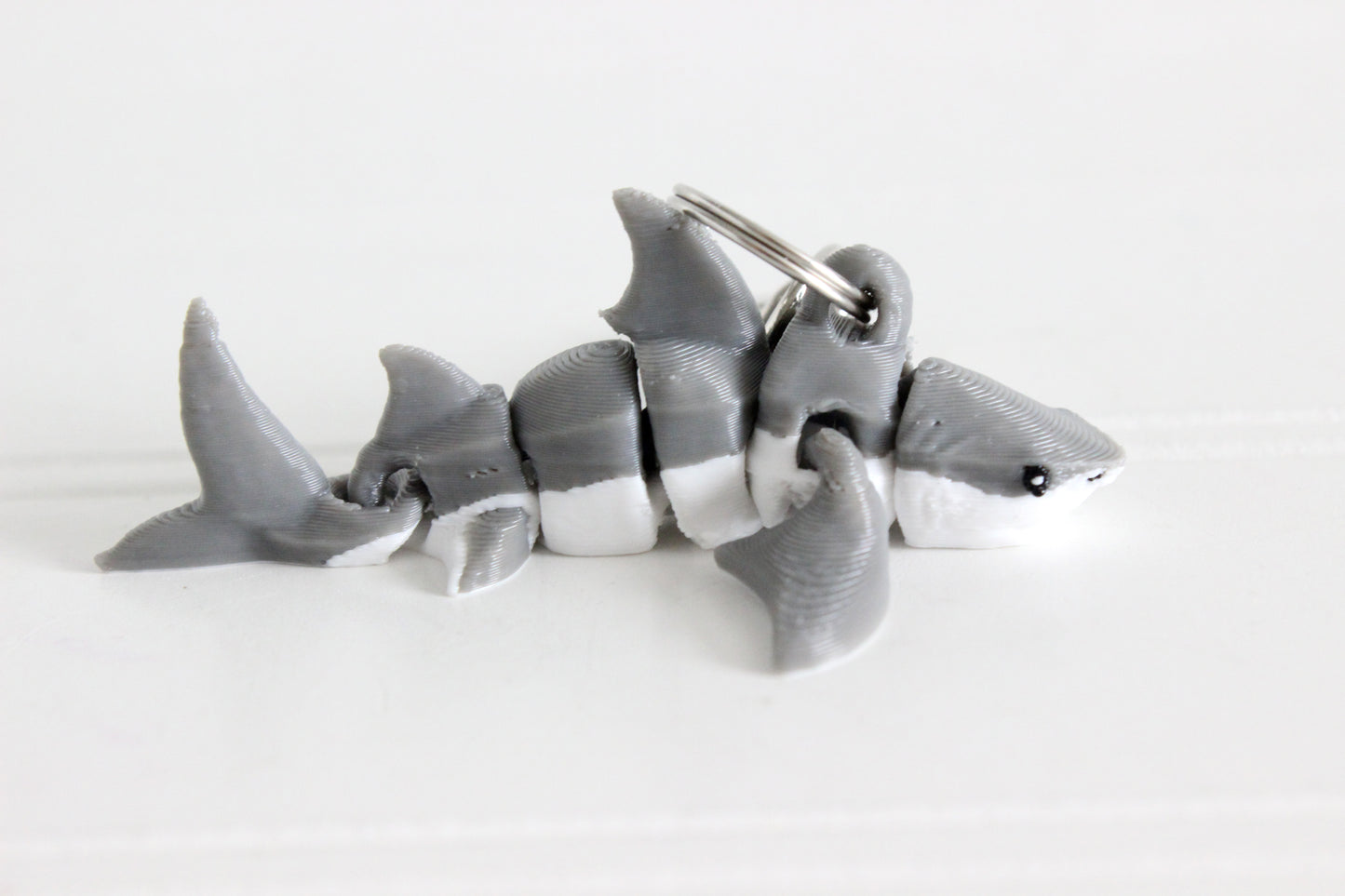 Great White Shark Keychain -  Animal Keychain for Car Keys, Backpacks, and Purses