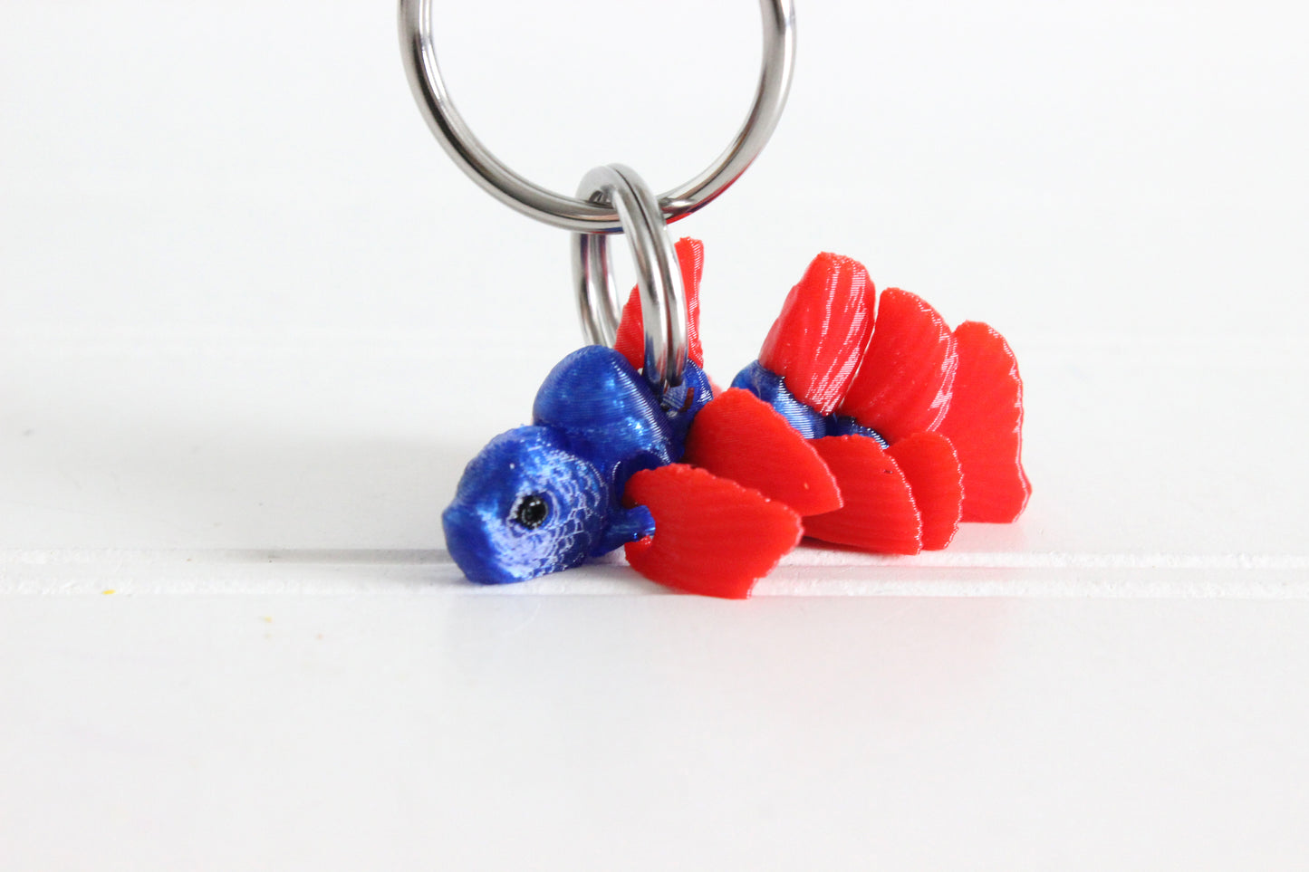 Betta Fish Keychain -  Animal Keychain for Car Keys, Backpacks, and Purses
