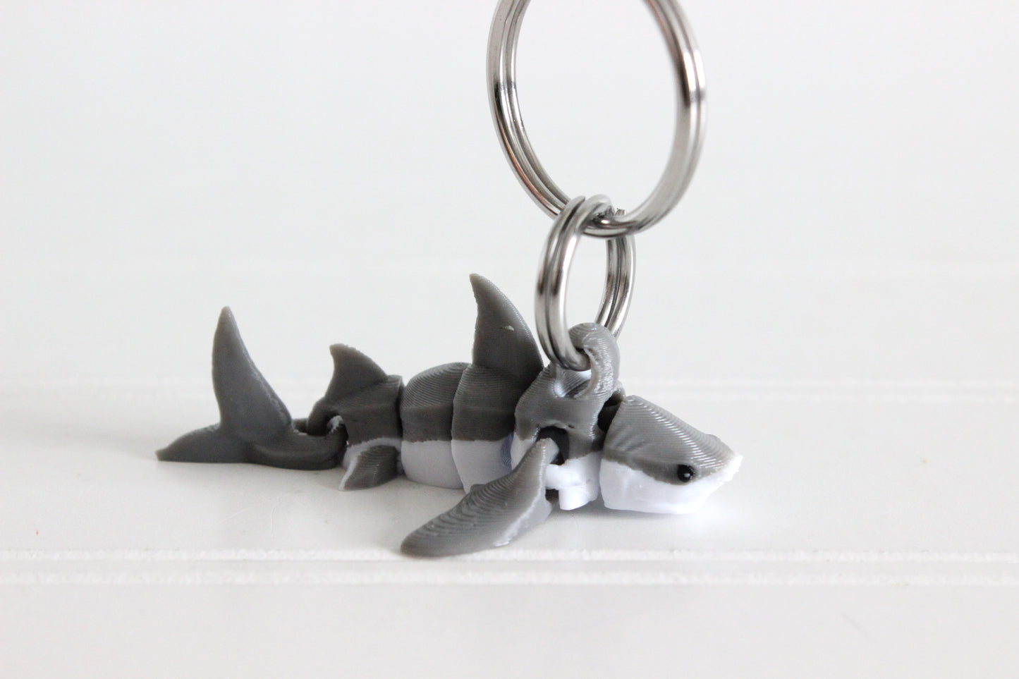 Great White Shark Keychain -  Animal Keychain for Car Keys, Backpacks, and Purses