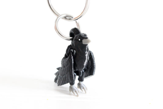 Raven Keychain - Animal Keychain for Car Keys, Backpacks, and Purses