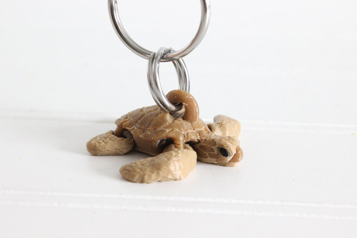 Brown Sea Turtle Keychain -  Animal Keychain for Car Keys, Backpacks, and Purses