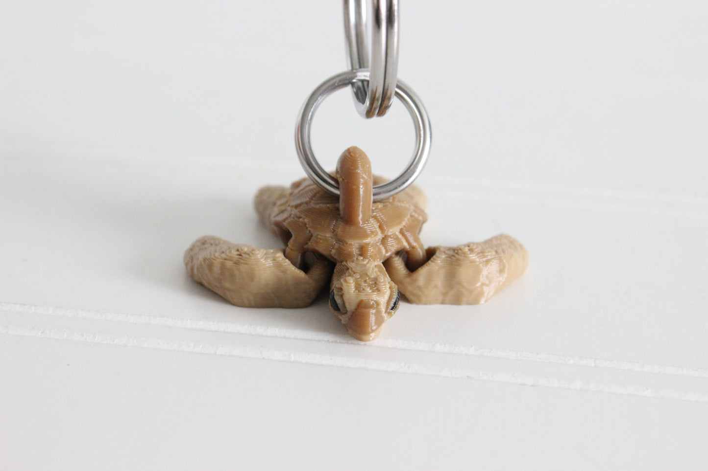 Brown Sea Turtle Keychain -  Animal Keychain for Car Keys, Backpacks, and Purses