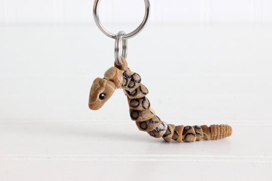 Rattle Snake Keychain - Animal Keychain for Car Keys, Backpacks, and Purses