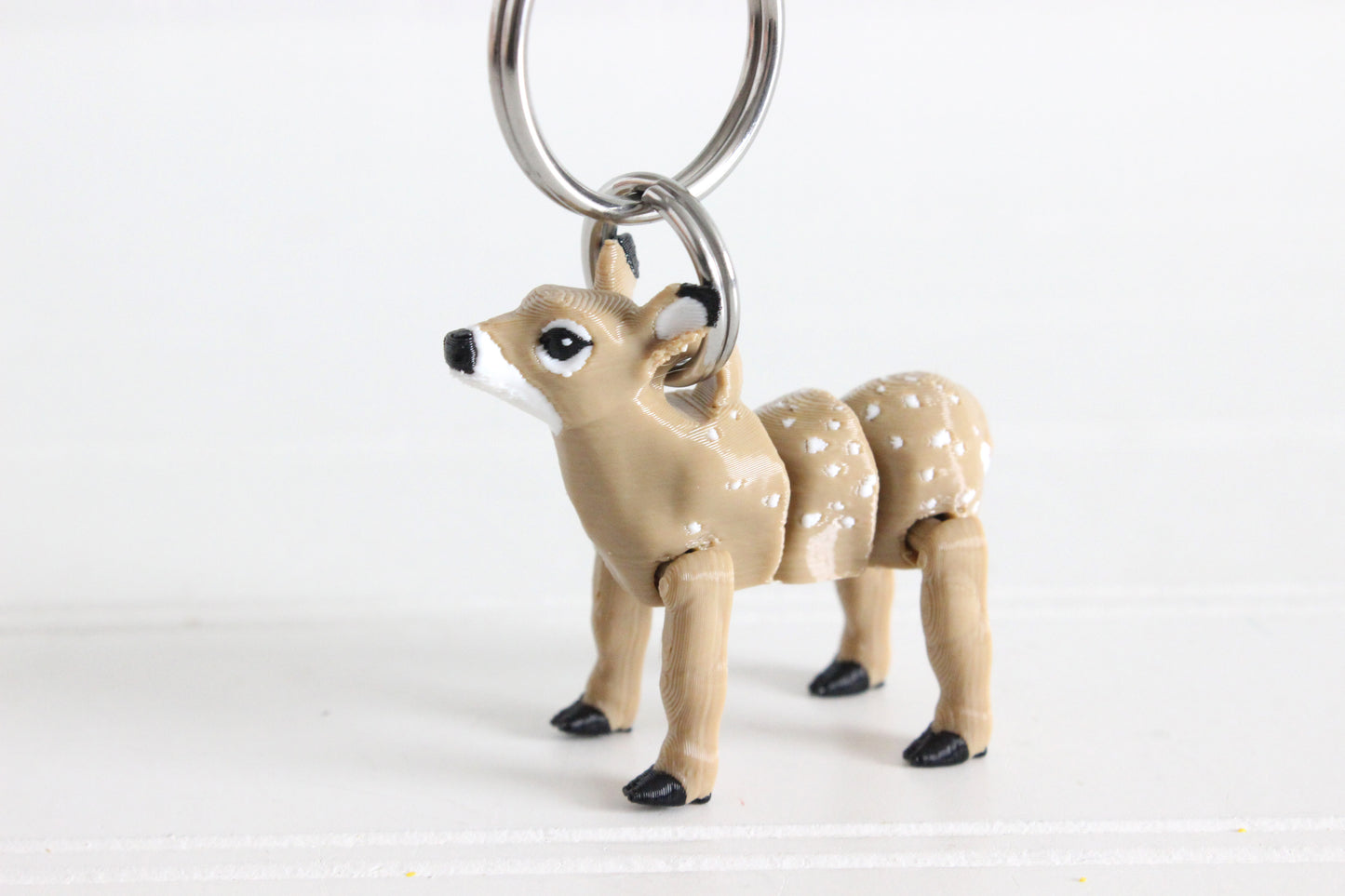 Female Deer Keychain - Animal Keychain for Car Keys, Backpacks, and Purses