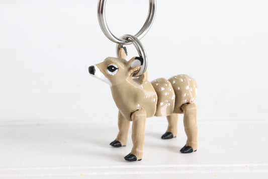 Female Deer Keychain - Animal Keychain for Car Keys, Backpacks, and Purses