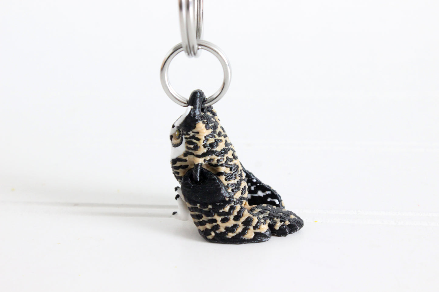 Great Horned Owl Keychain - Animal Keychain for Car Keys, Backpacks, and Purses