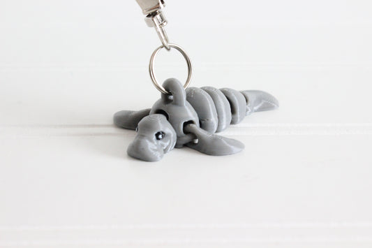 Manatee Keychain -  Animal Keychain for Car Keys, Backpacks, and Purses