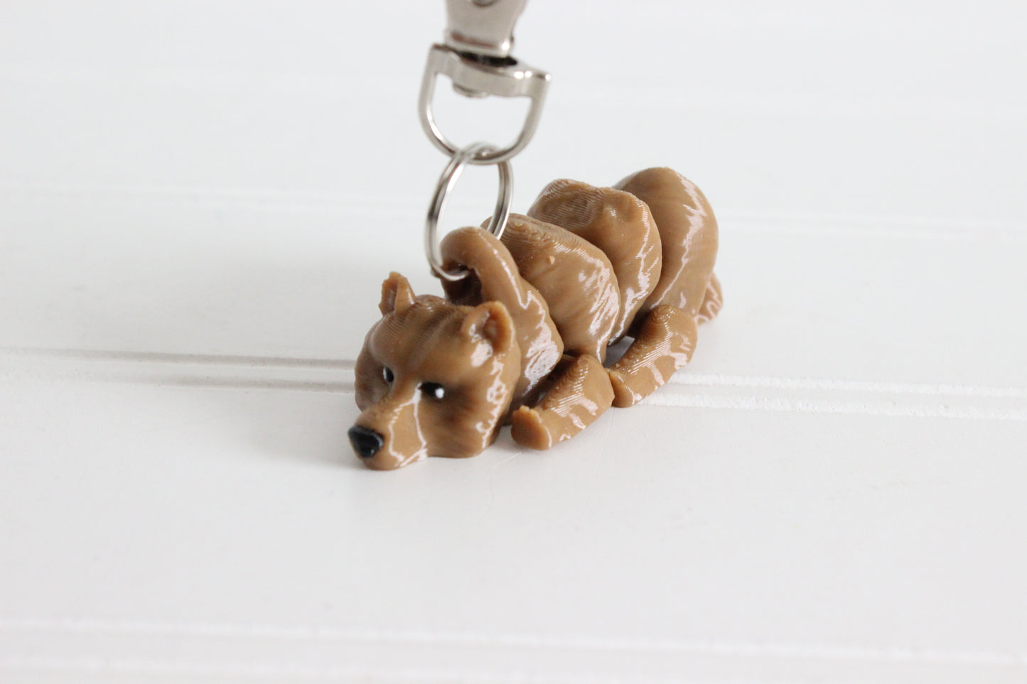 Brown Bear Keychain -  Animal Keychain for Car Keys, Backpacks, and Purses
