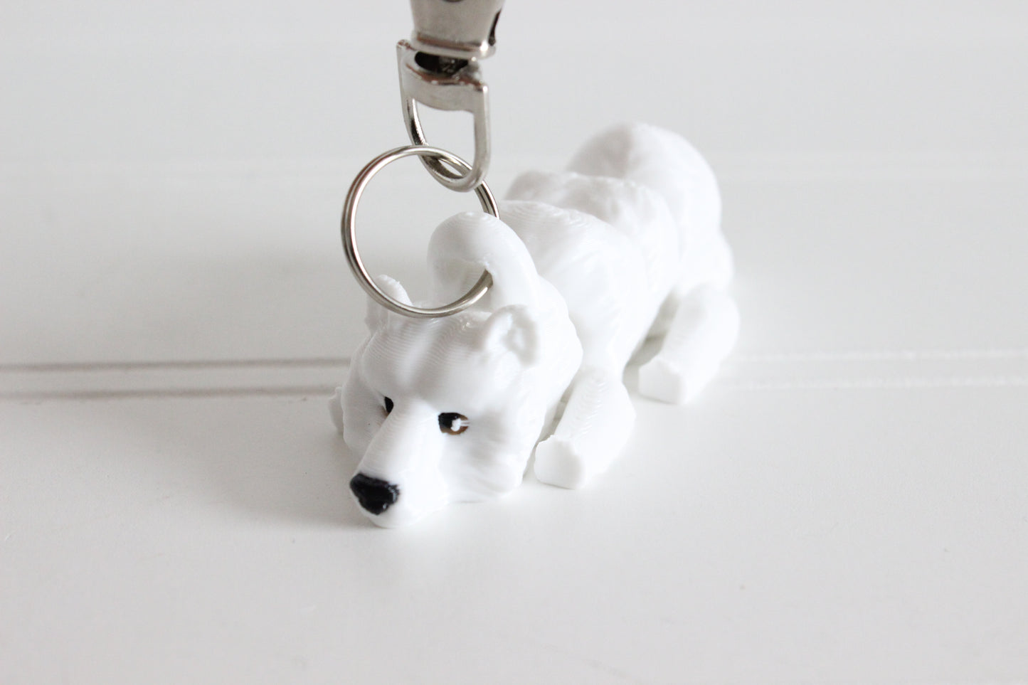 Polar Bear Keychain -  Animal Keychain for Car Keys, Backpacks, and Purses