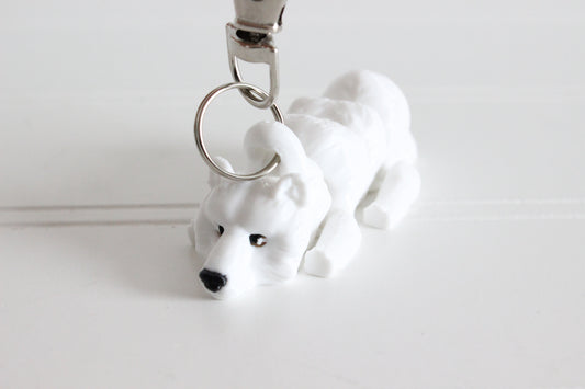 Polar Bear Keychain -  Animal Keychain for Car Keys, Backpacks, and Purses