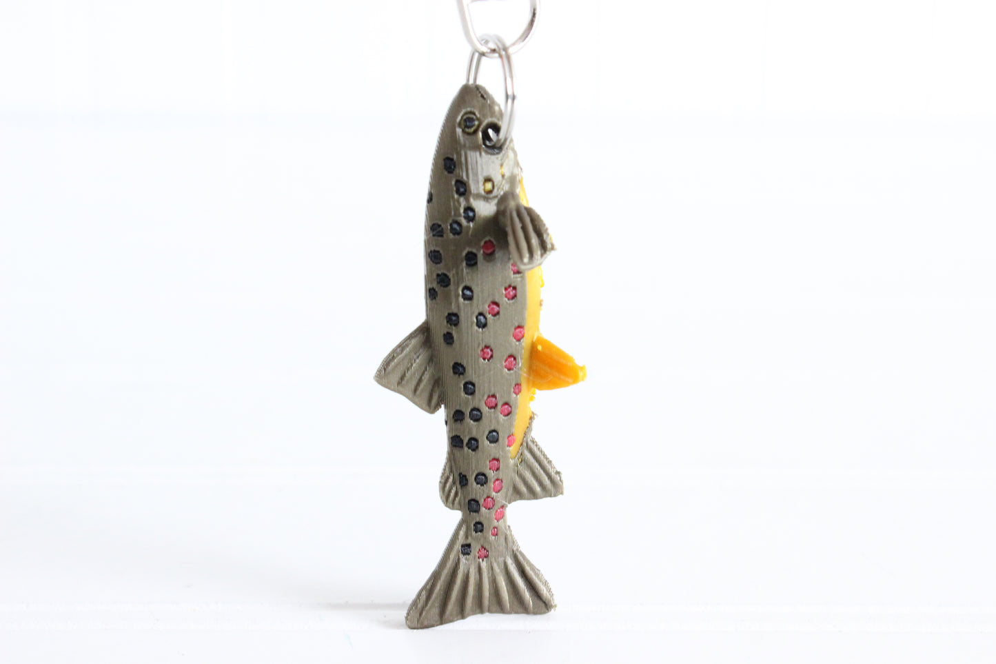 Brown Trout Keychain -  Animal Keychain for Car Keys, Backpacks, and Purses