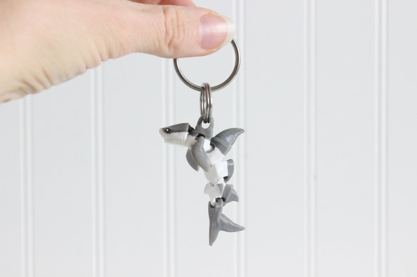 Great White Shark Keychain -  Animal Keychain for Car Keys, Backpacks, and Purses