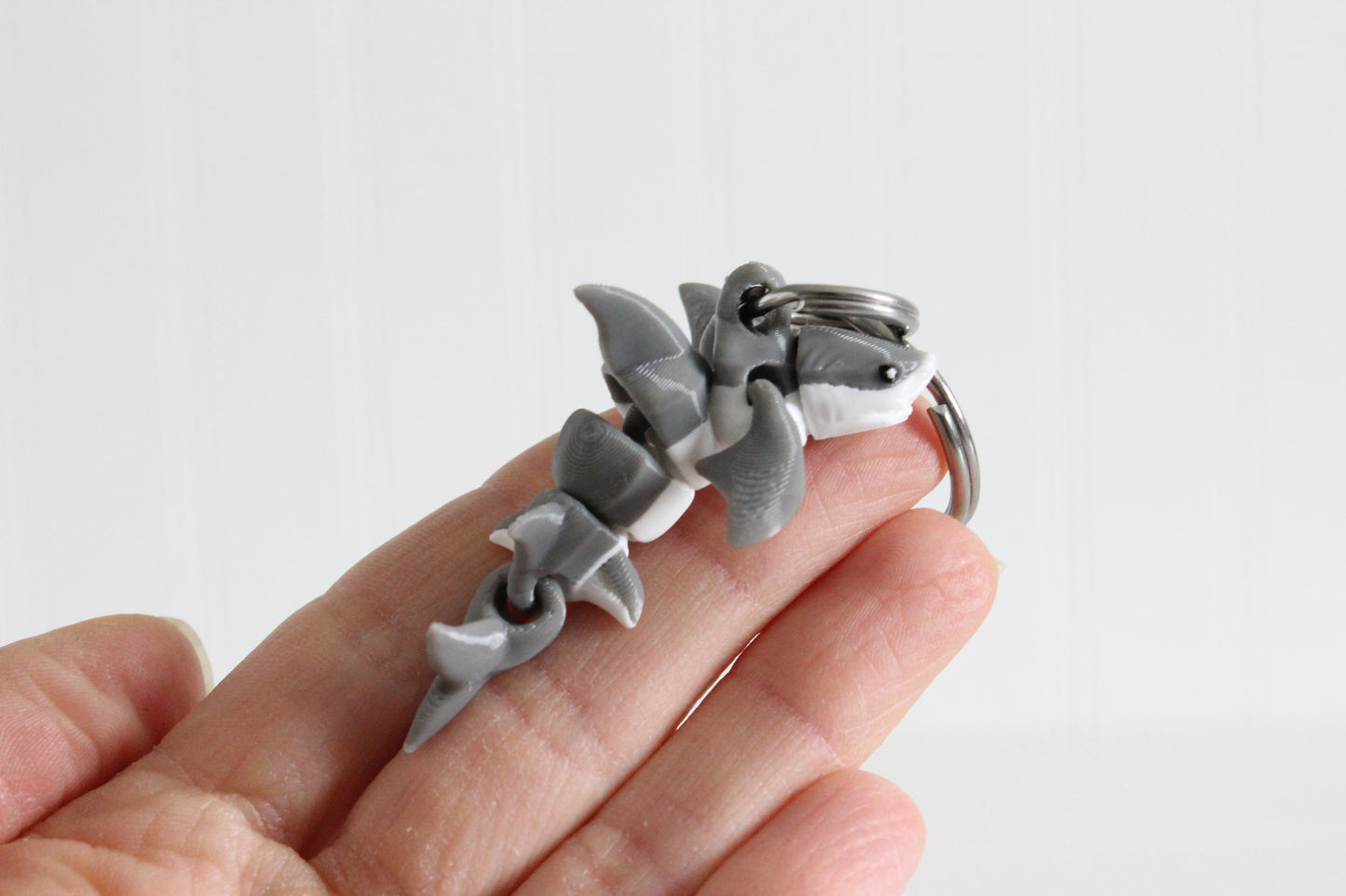 Great White Shark Keychain -  Animal Keychain for Car Keys, Backpacks, and Purses