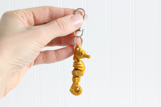 Seahorse Keychain -  Animal  Keychain for Car Keys, Backpacks, and Purses