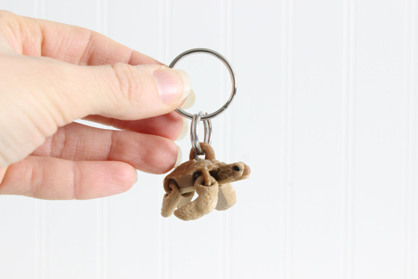 Brown Sea Turtle Keychain -  Animal Keychain for Car Keys, Backpacks, and Purses