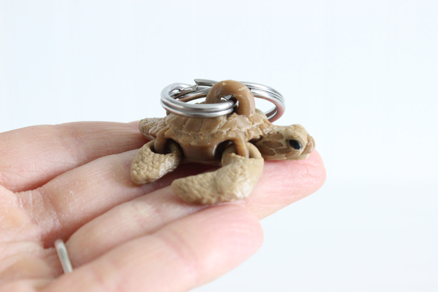 Brown Sea Turtle Keychain -  Animal Keychain for Car Keys, Backpacks, and Purses
