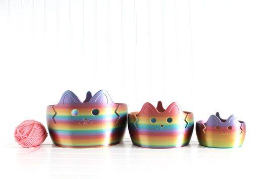 Cat Yarn Bowl, Knitting Bowl, Crochet Yarn Holder, 3d Print