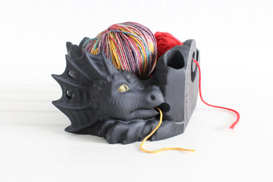 Aqua Dragon Yarn Bowl, Knitting Bowl, Crochet Yarn Holder, 3d Print