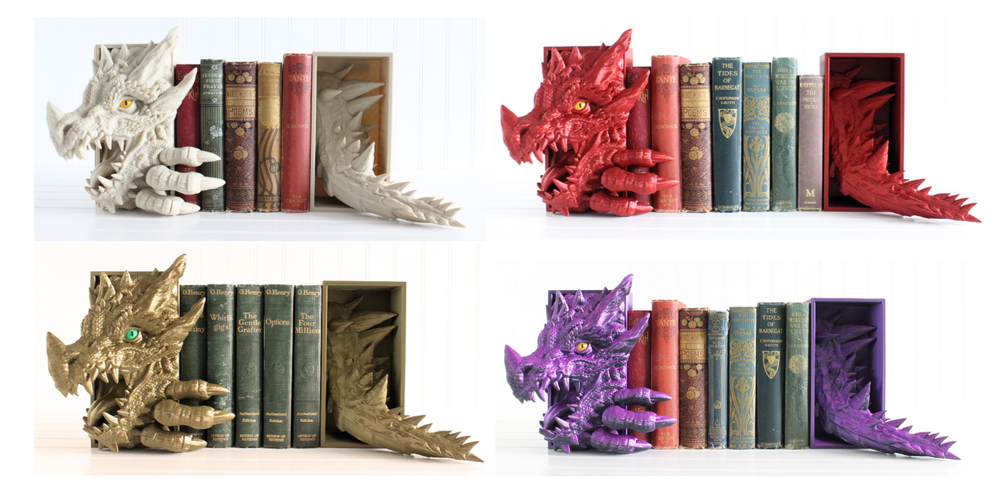 Dragon Head Open Mouth ONLY, Dragon Book Nook, Bookshelf Decor, 3D Print