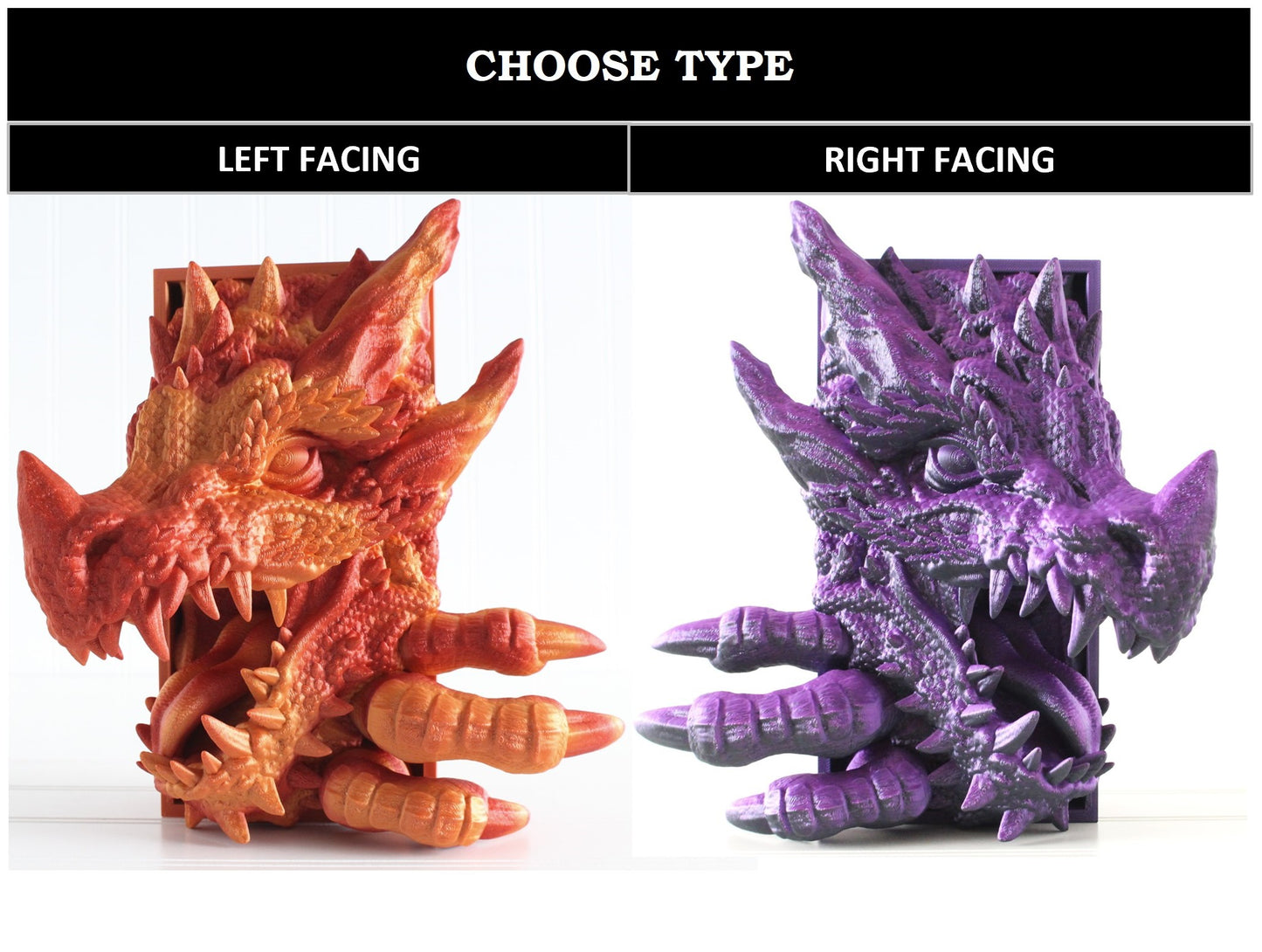 Dragon Head Open Mouth ONLY, Dragon Book Nook, Bookshelf Decor, 3D Print